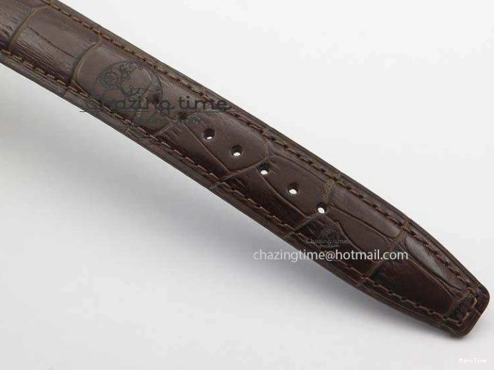 MIROTIME 1219 ModernLook Portuguese IW371445 ZF 1:1 Best Edition SS White Dial Gold Markers On Brown Leather Strap A79350 V 7269